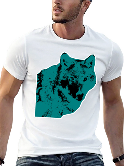 Wolf Graphic Print Mens Black T-Shirt