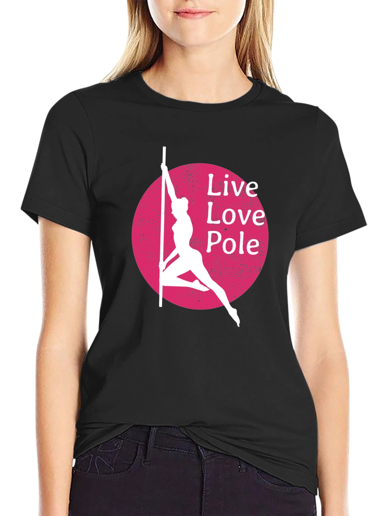 Live Love Pole T-Shirt - Black Cotton Blend