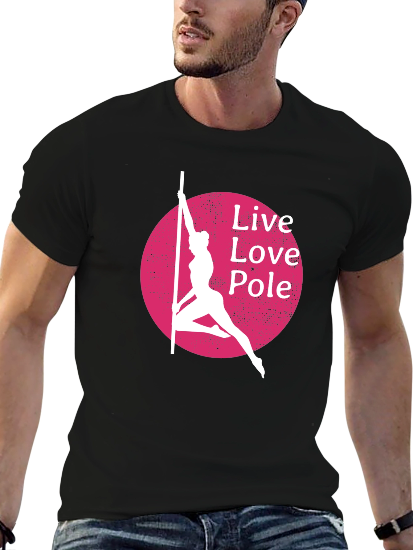 Live Love Pole T-Shirt - Black Cotton Blend