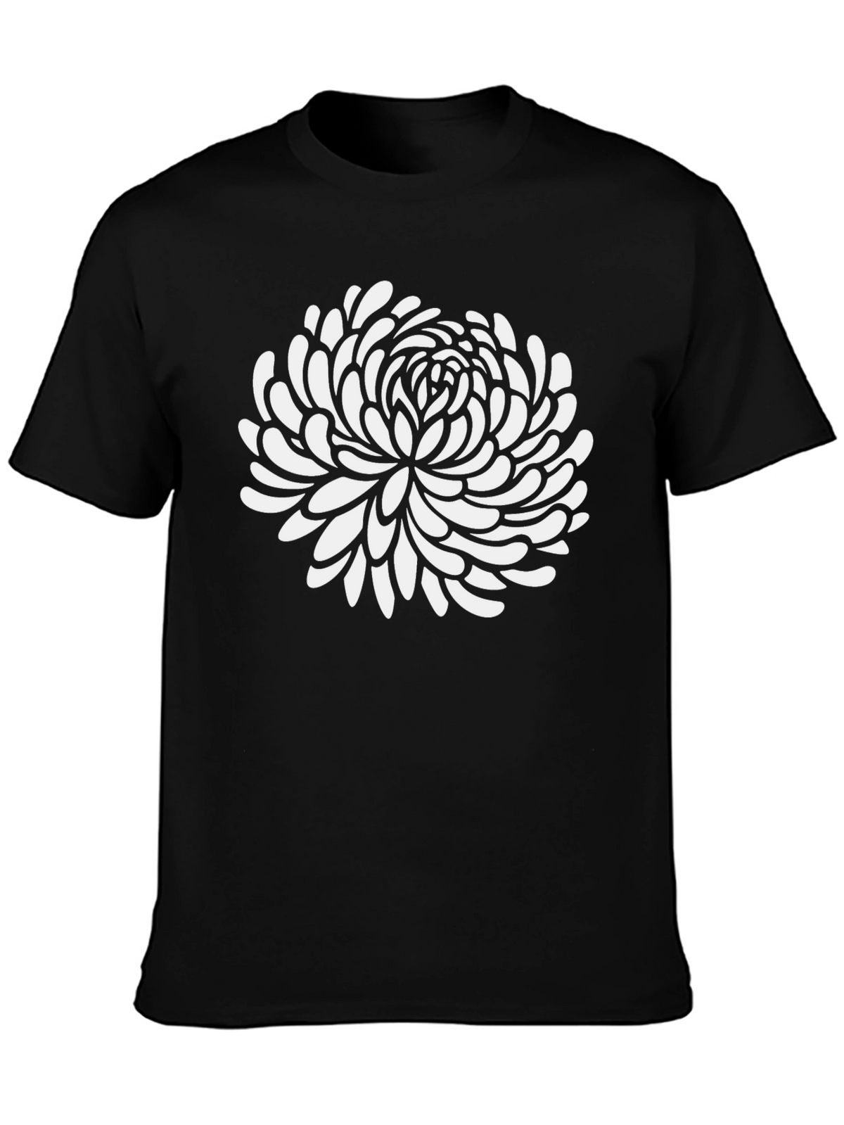 Floral Graphic Tee - Black Cotton T-Shirt