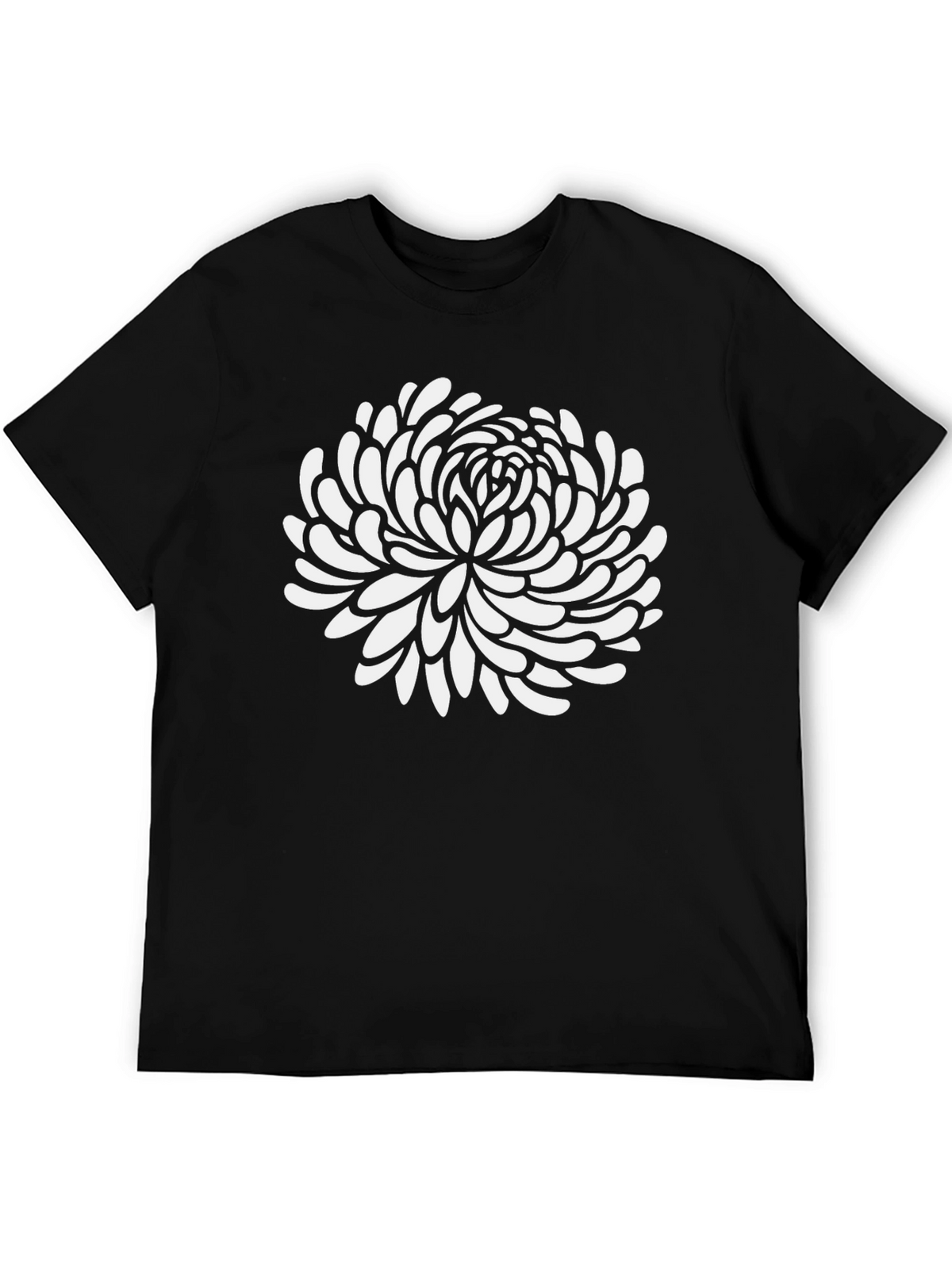 Floral Graphic Tee - Black Cotton T-Shirt
