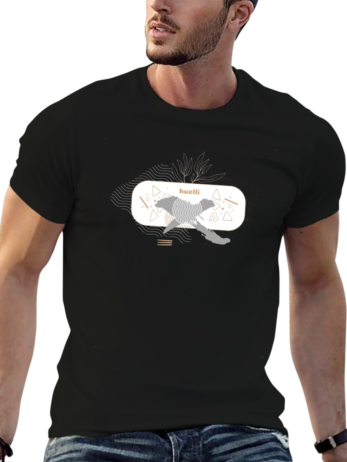 Abstract Graphic Black T-Shirt