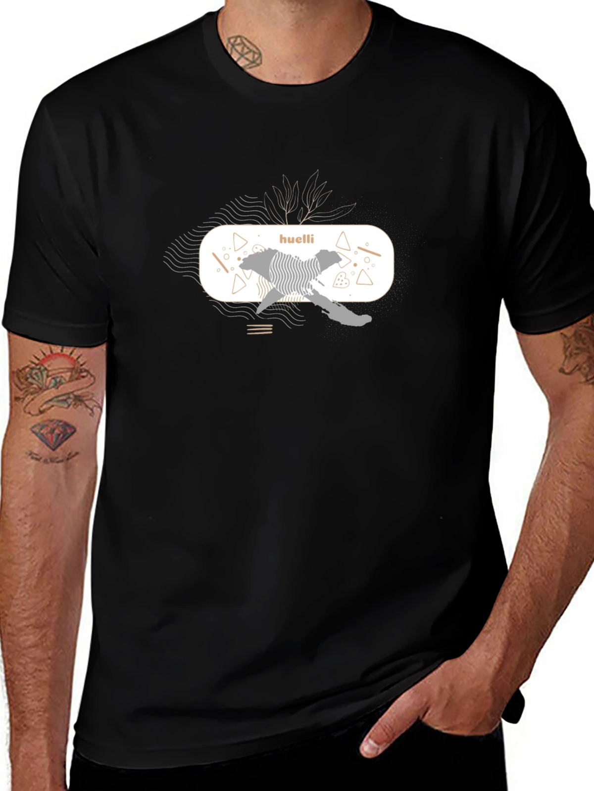 Abstract Graphic Black T-Shirt