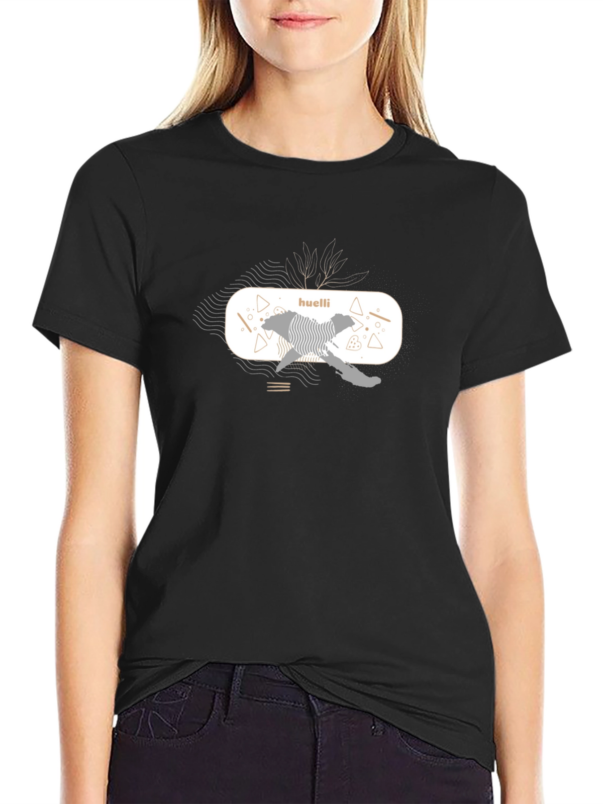 Abstract Graphic Black T-Shirt