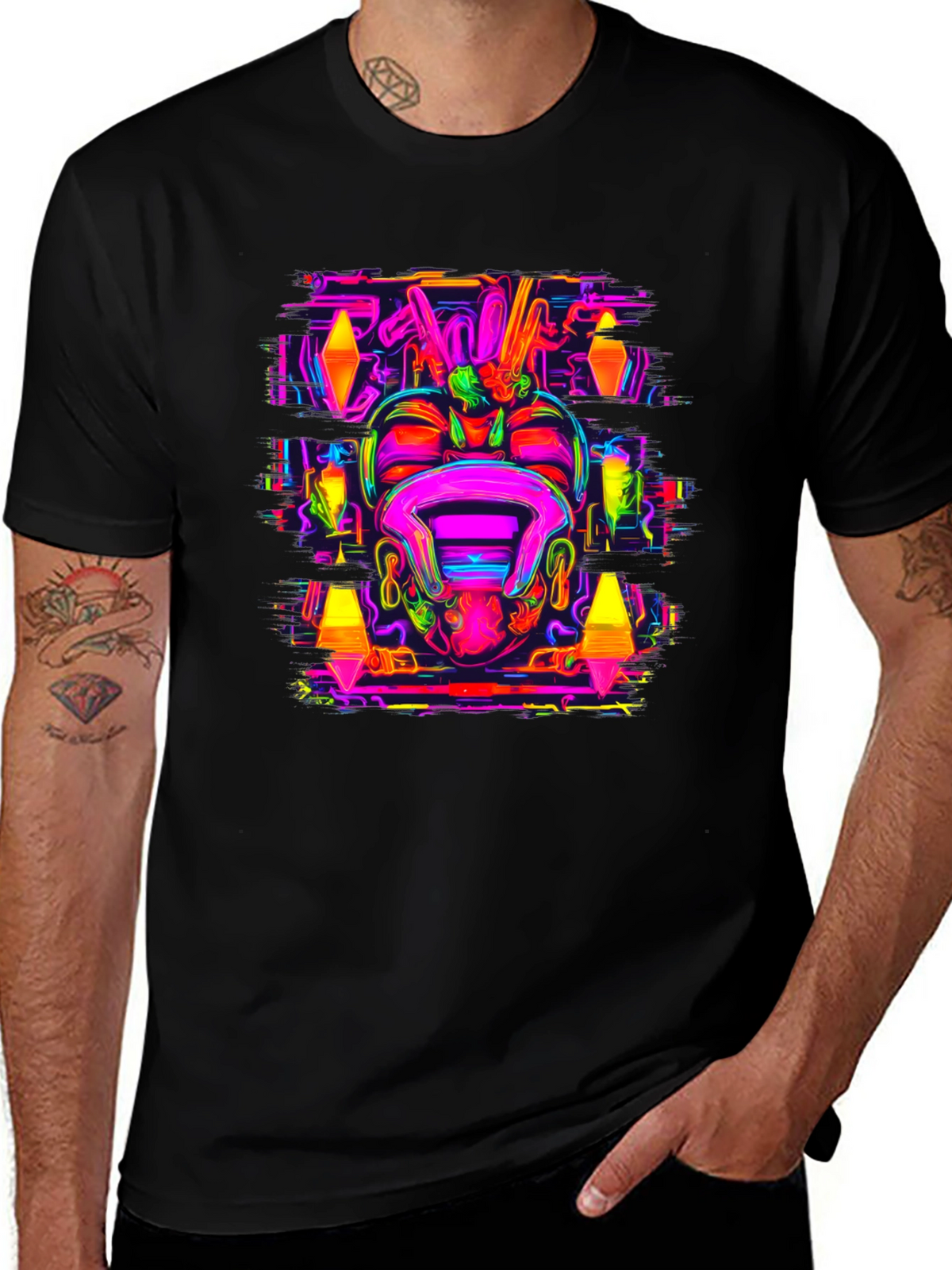 Psychedelic Neon Graphic Tee