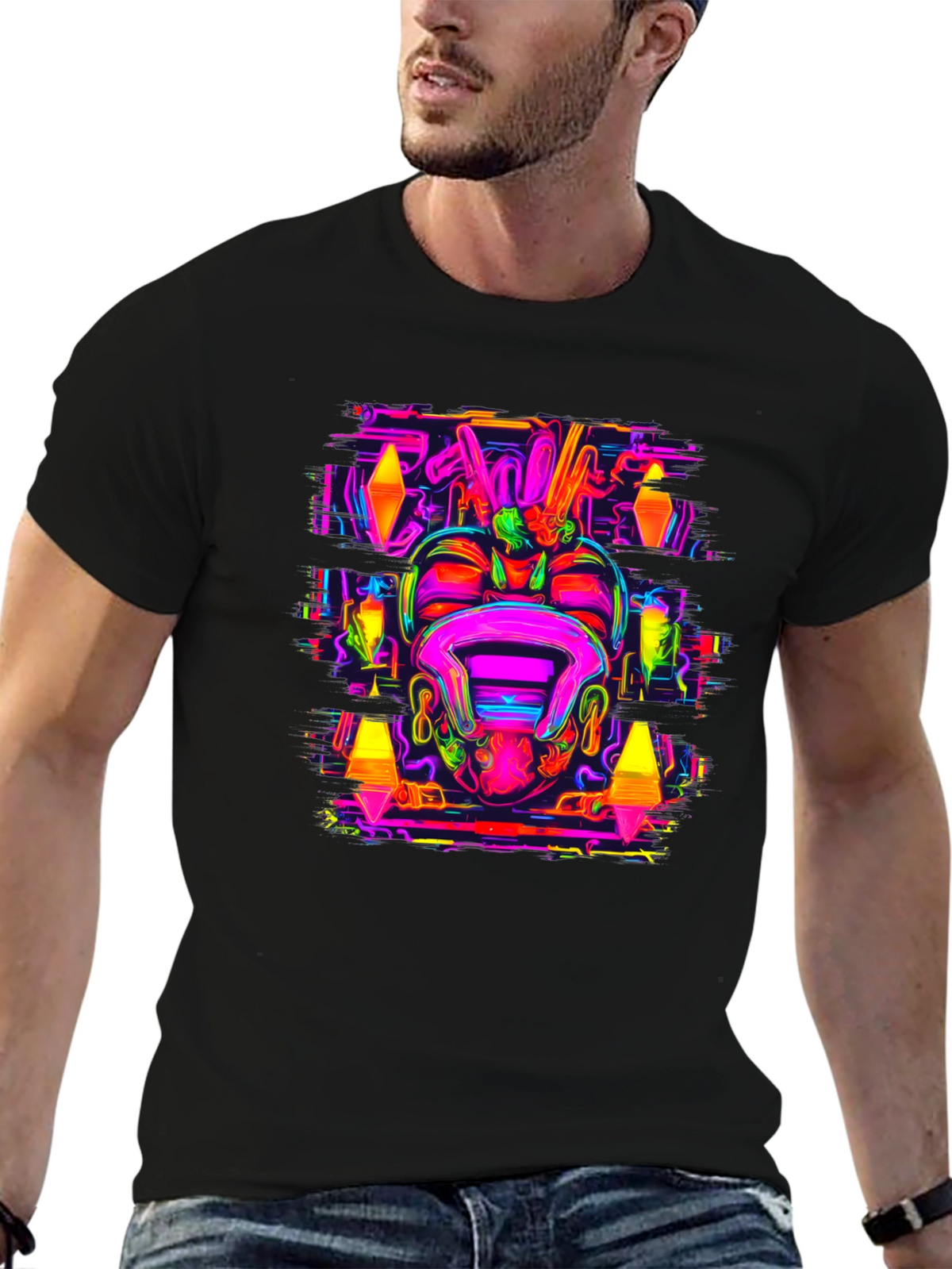 Psychedelic Neon Graphic Tee