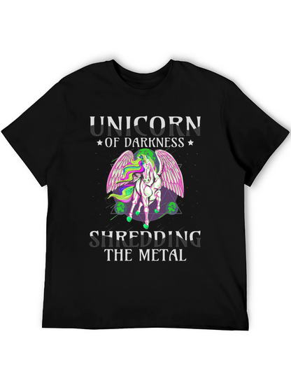 Unicorn of Darkness Shredding Metal T-Shirt