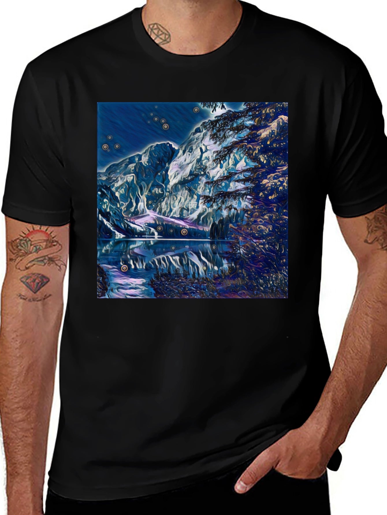 Mystic Mountain Lake Graphic T-Shirt