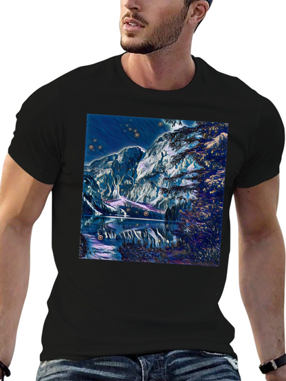 Mystic Mountain Lake Graphic T-Shirt
