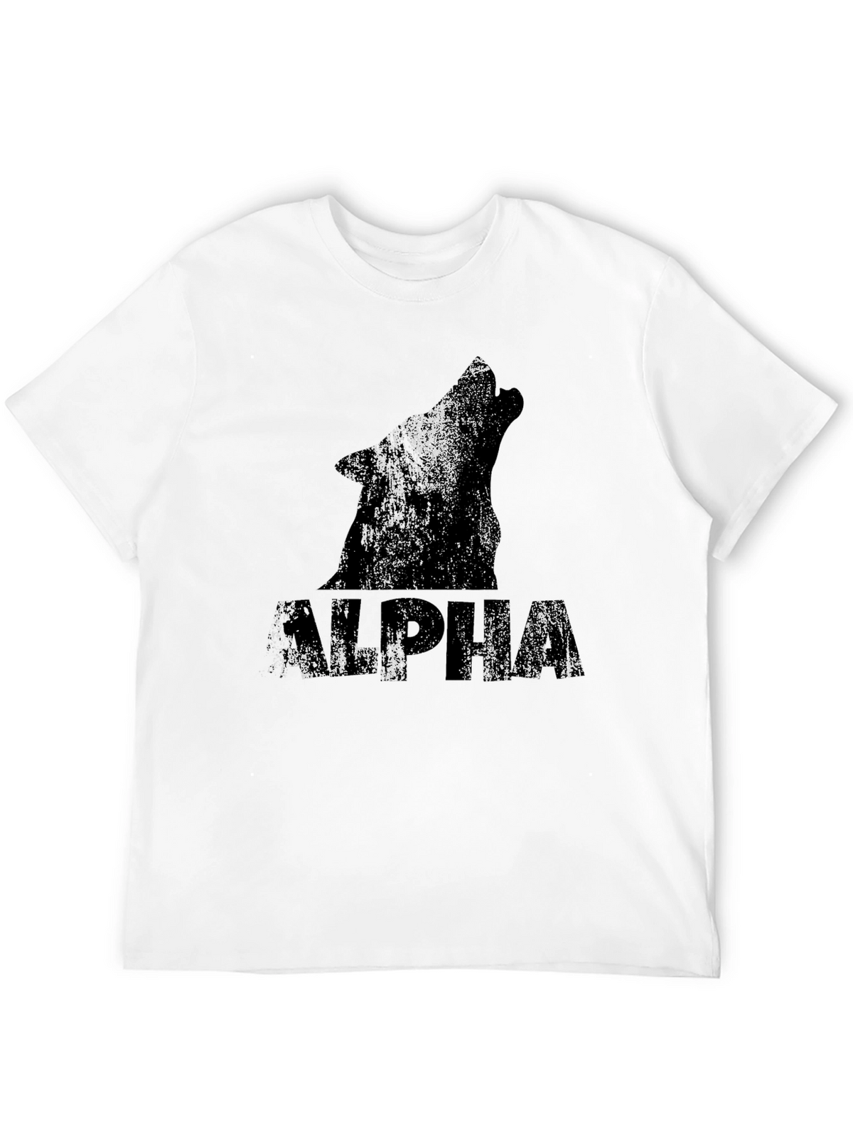 Alpha Wolf Graphic Print Black T-Shirt
