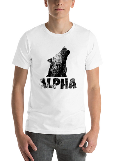 Alpha Wolf Graphic Print Black T-Shirt