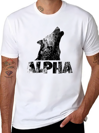 Alpha Wolf Graphic Print Black T-Shirt
