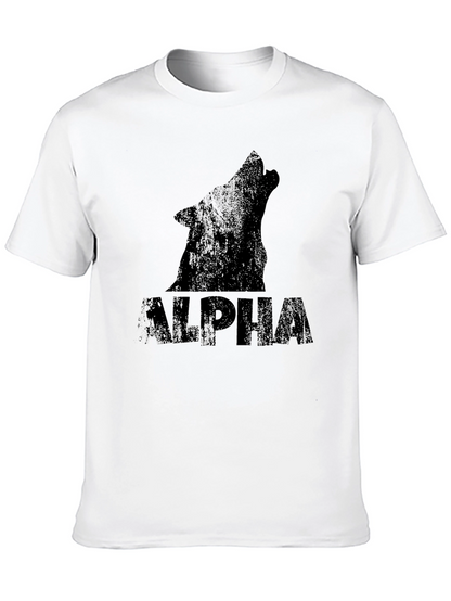Alpha Wolf Graphic Print Black T-Shirt