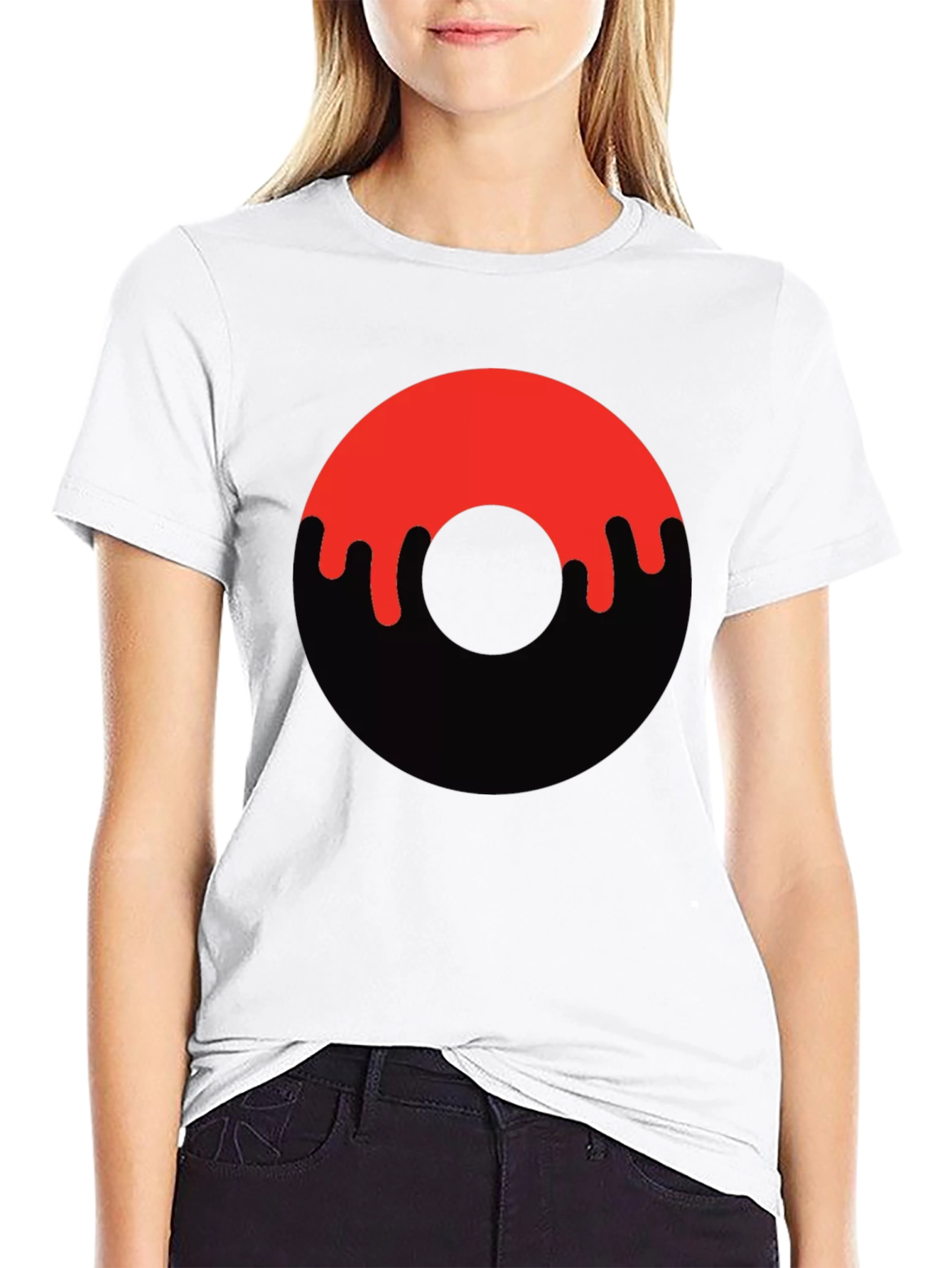 Dripping Donut Graphic Tee - Black