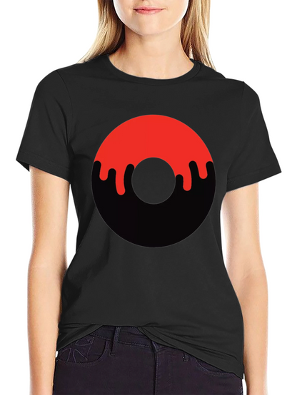 Dripping Donut Graphic Tee - Black