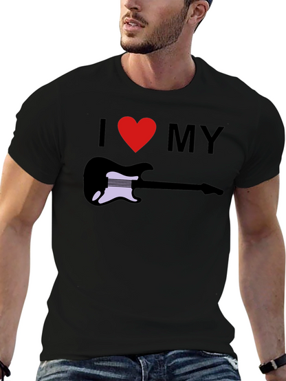 I Love My Guitar Graphic Tee - Black T-Shirt