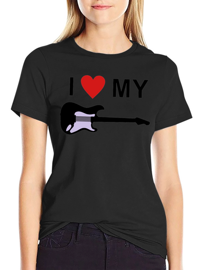 I Love My Guitar Graphic Tee - Black T-Shirt