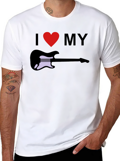 I Love My Guitar Graphic Tee - Black T-Shirt