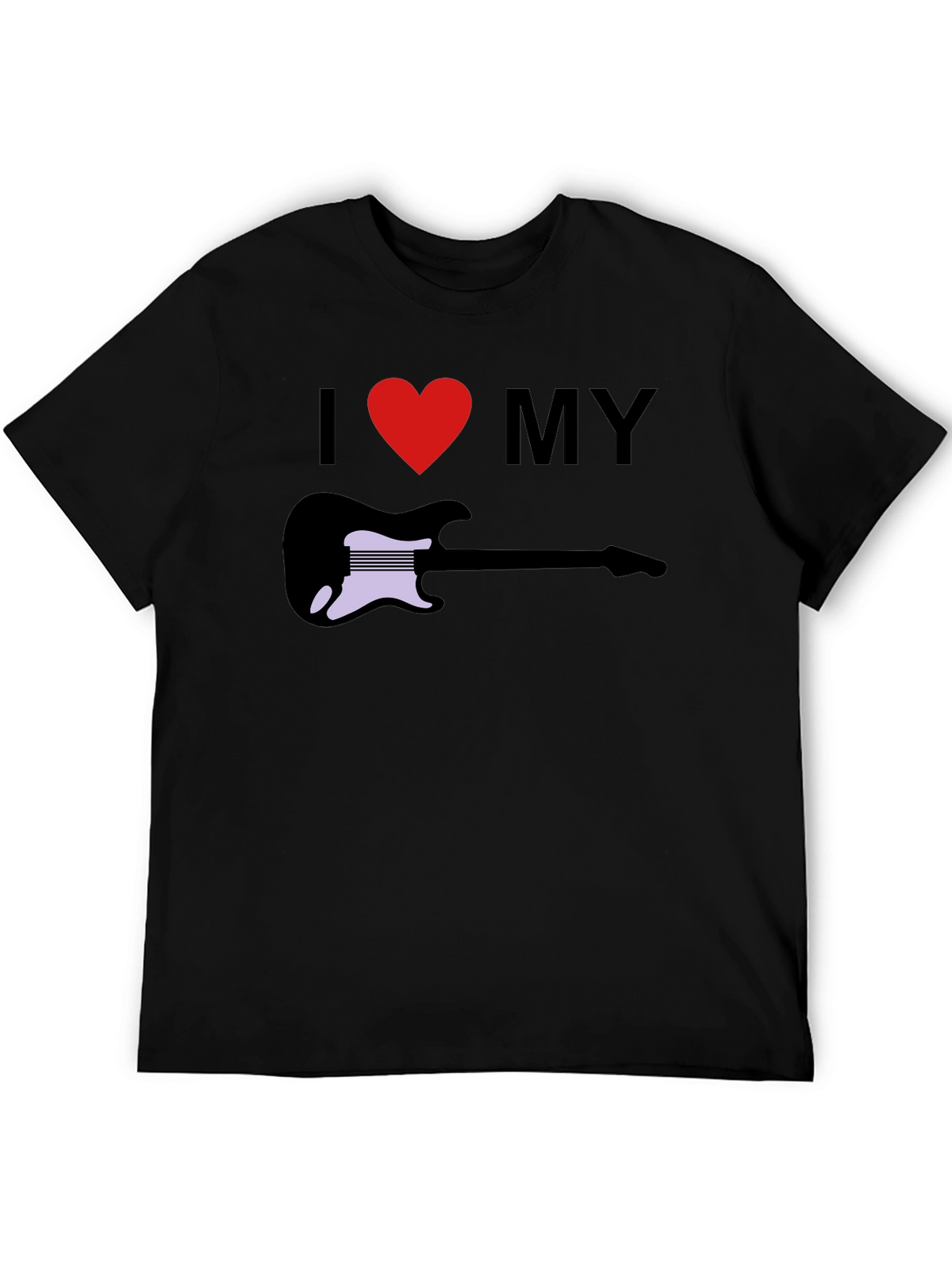I Love My Guitar Graphic Tee - Black T-Shirt