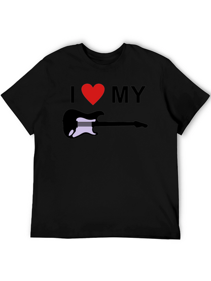 I Love My Guitar Graphic Tee - Black T-Shirt