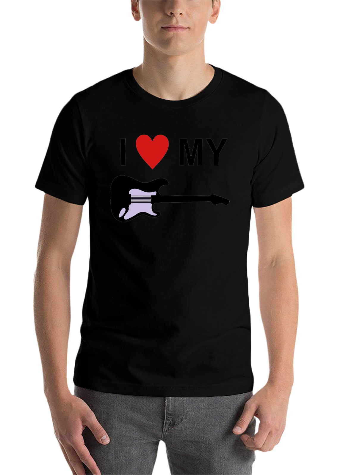 I Love My Guitar Graphic Tee - Black T-Shirt