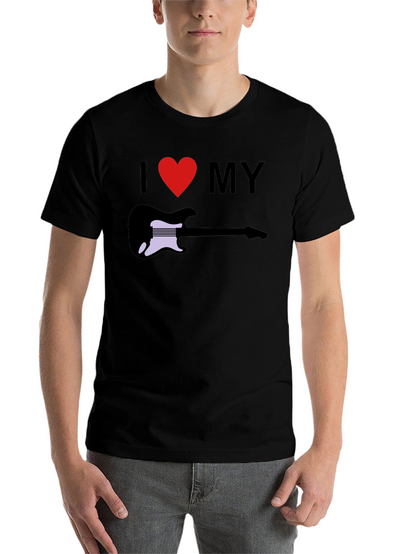 I Love My Guitar Graphic Tee - Black T-Shirt