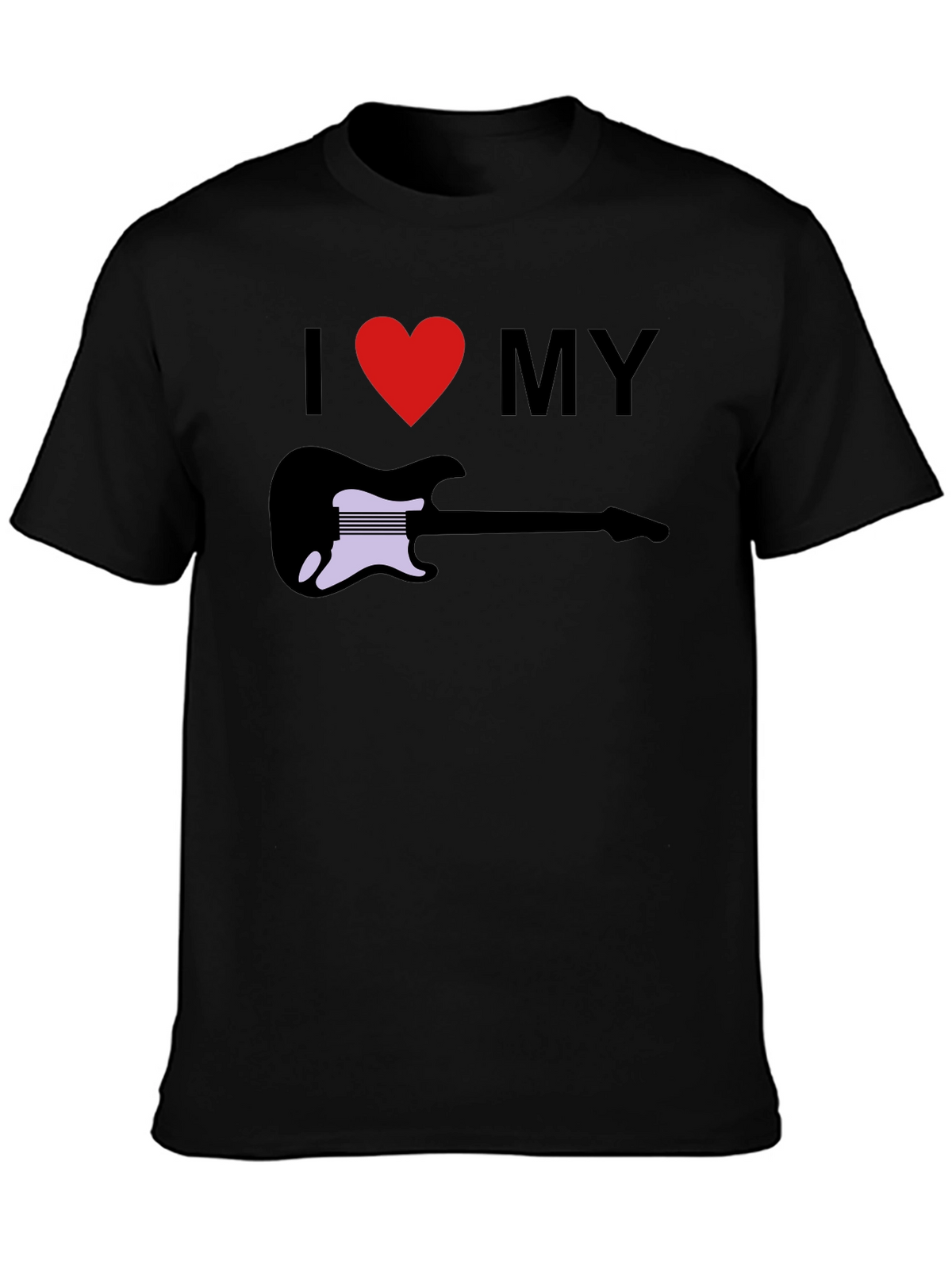 I Love My Guitar Graphic Tee - Black T-Shirt