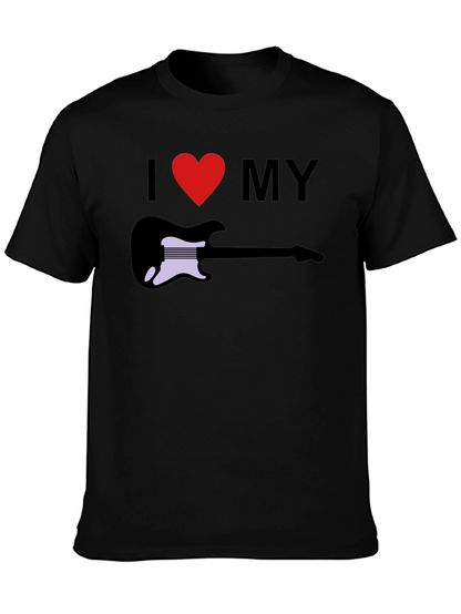 I Love My Guitar Graphic Tee - Black T-Shirt