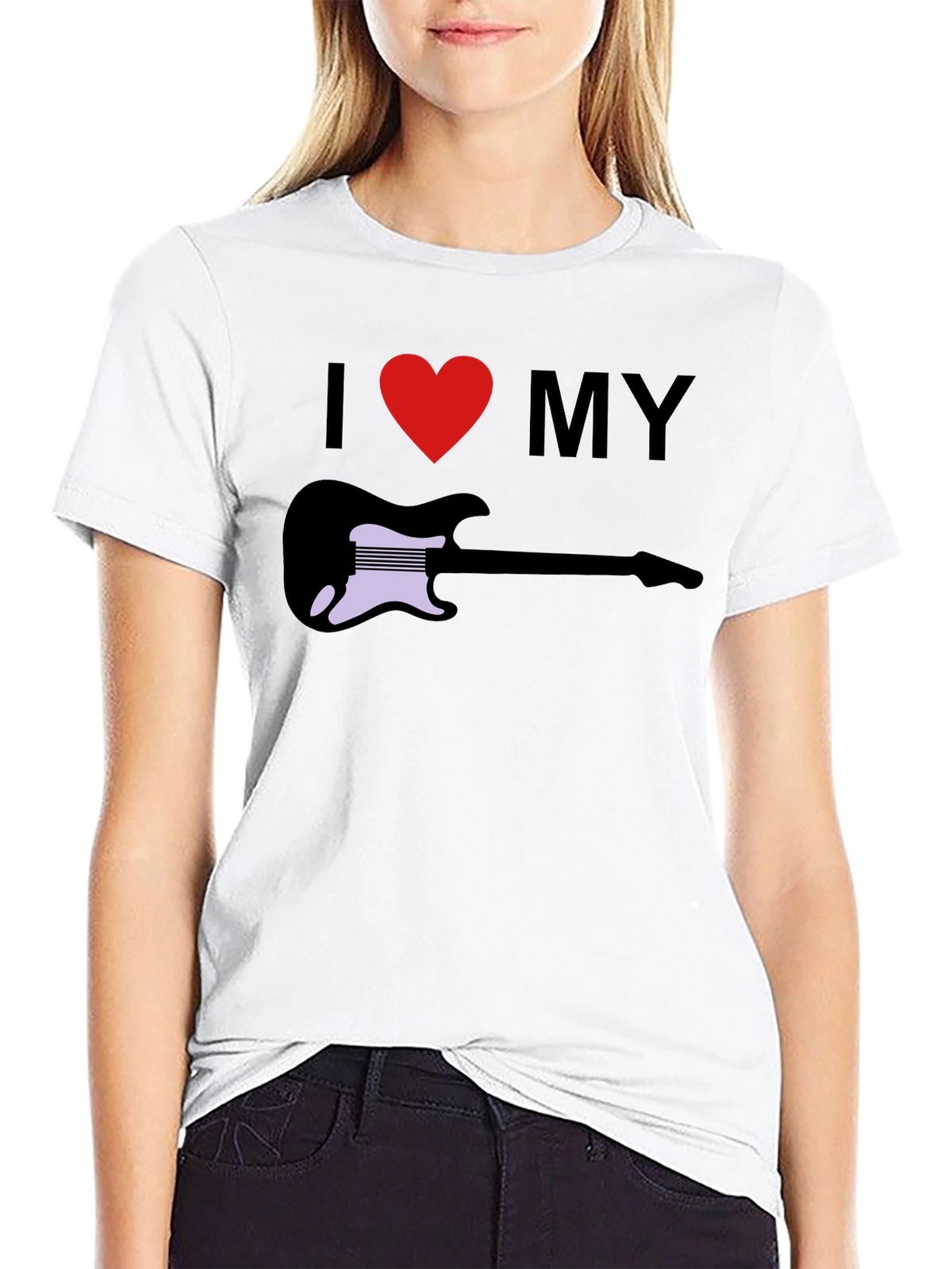 I Love My Guitar Graphic Tee - Black T-Shirt