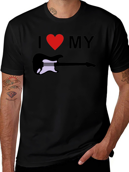 I Love My Guitar Graphic Tee - Black T-Shirt