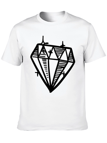 Diamond Graphic Print Black Tee