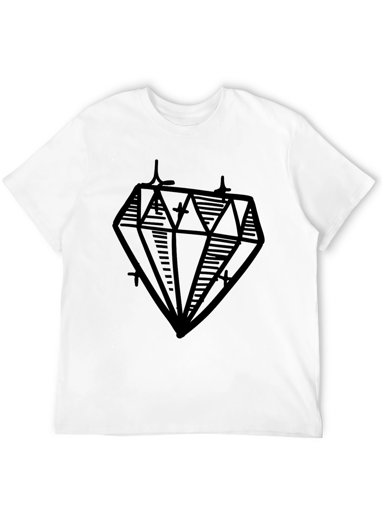 Diamond Graphic Print Black Tee