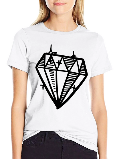 Diamond Graphic Print Black Tee
