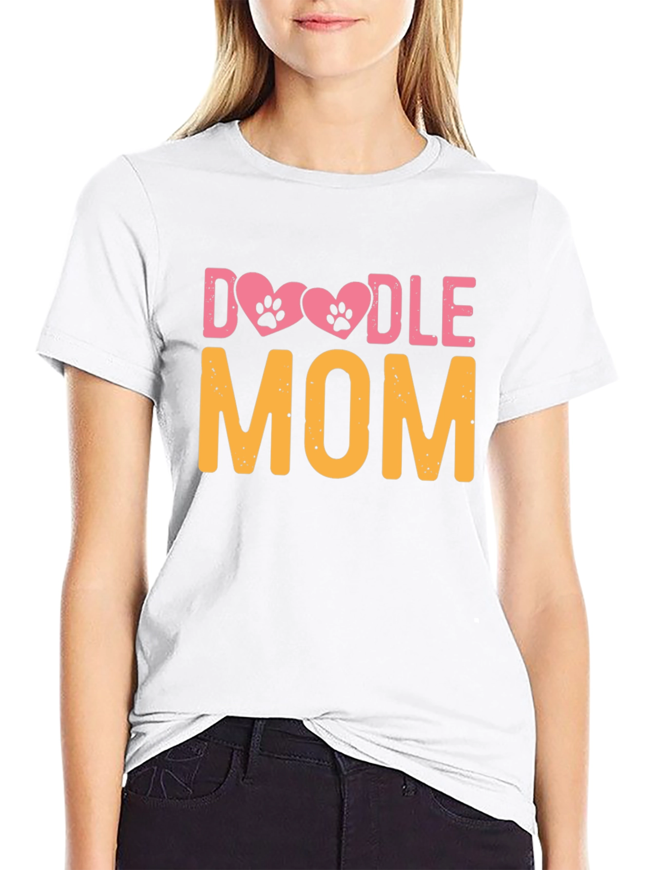 Doodle Mom T-Shirt - Dog Paw Heart Design