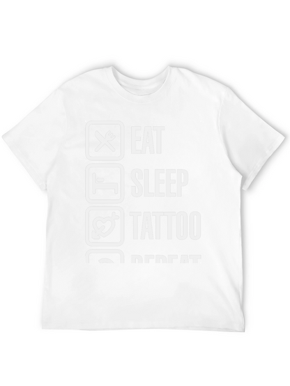 Eat Sleep Tattoo Repeat Black Graphic Tee