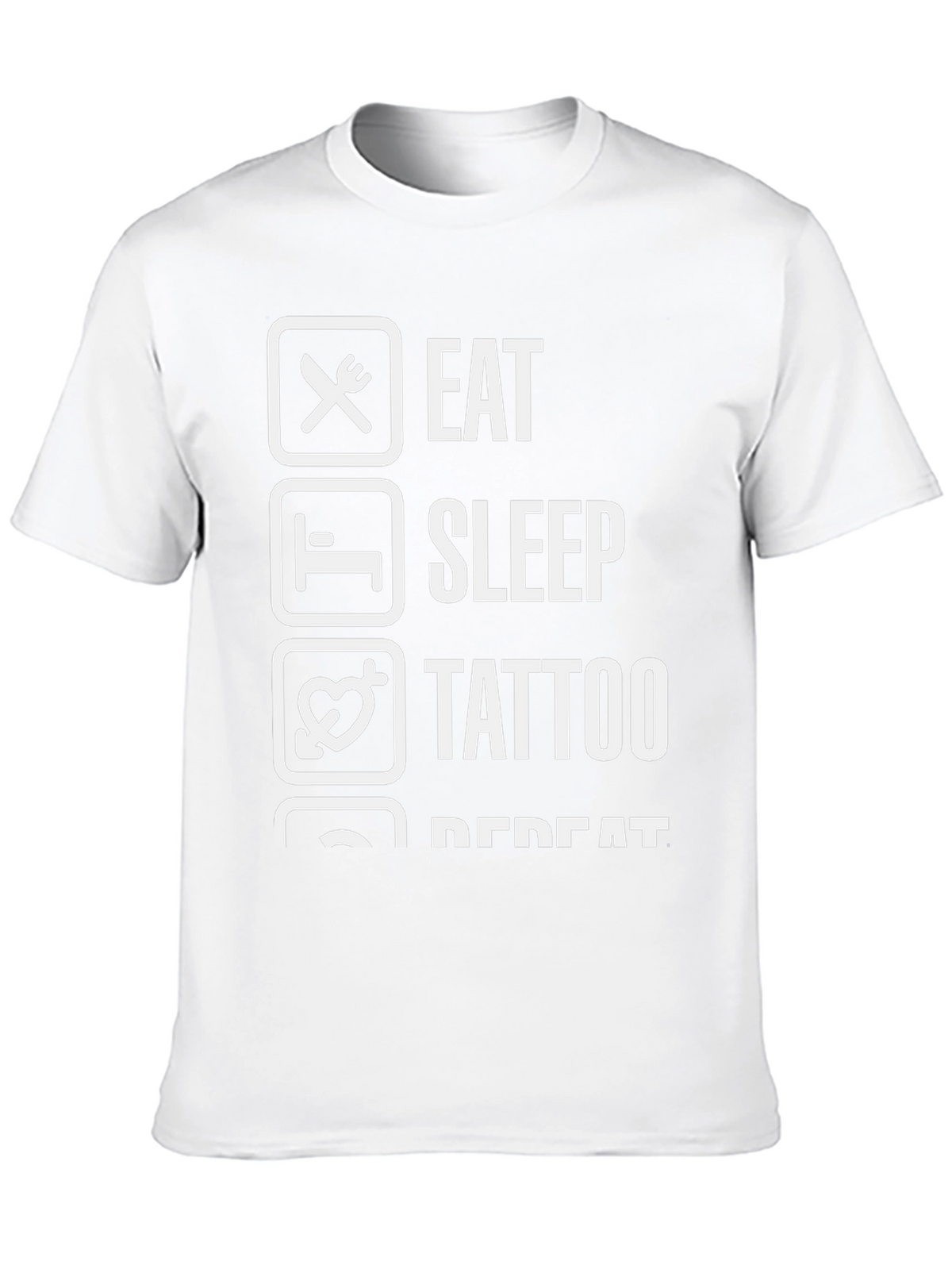 Eat Sleep Tattoo Repeat Black Graphic Tee