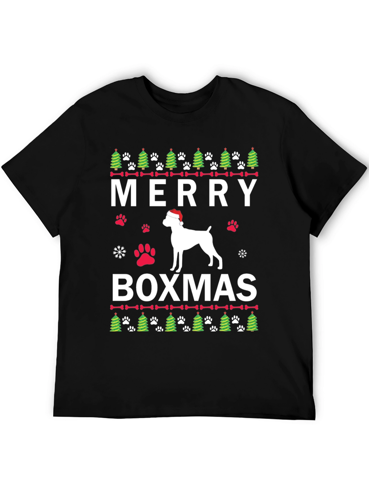Merry Boxmas Dog Christmas T-Shirt