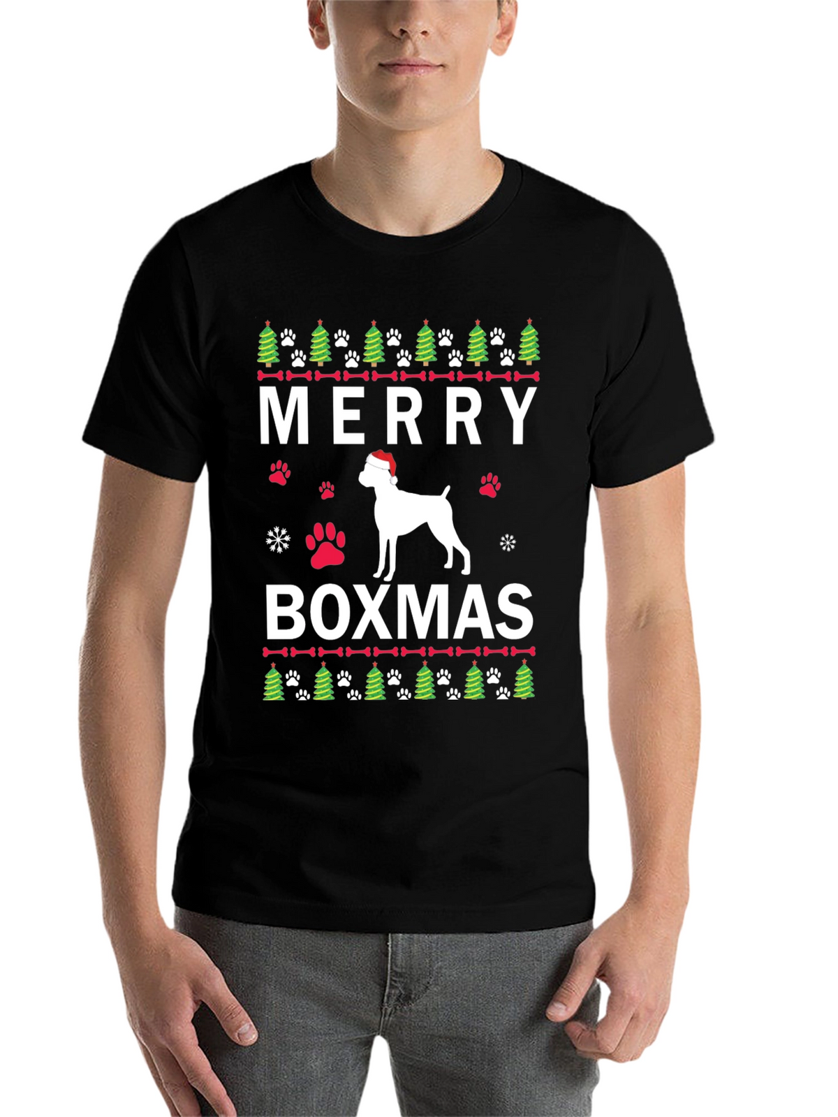 Merry Boxmas Dog Christmas T-Shirt