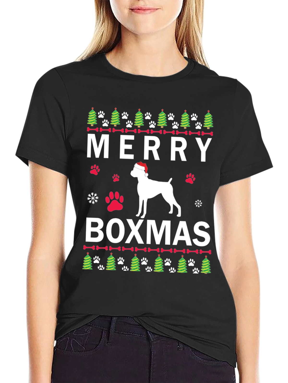 Merry Boxmas Dog Christmas T-Shirt