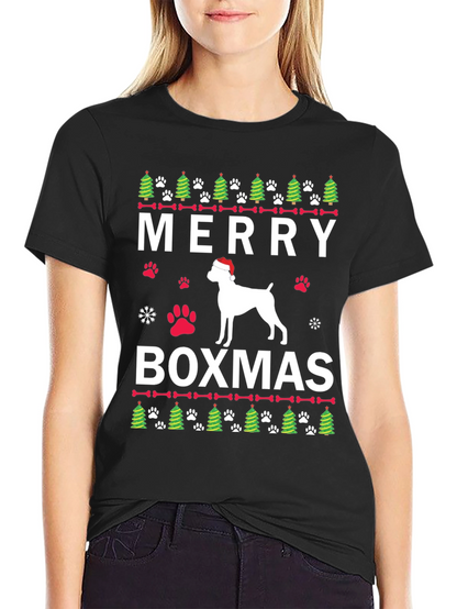 Merry Boxmas Dog Christmas T-Shirt
