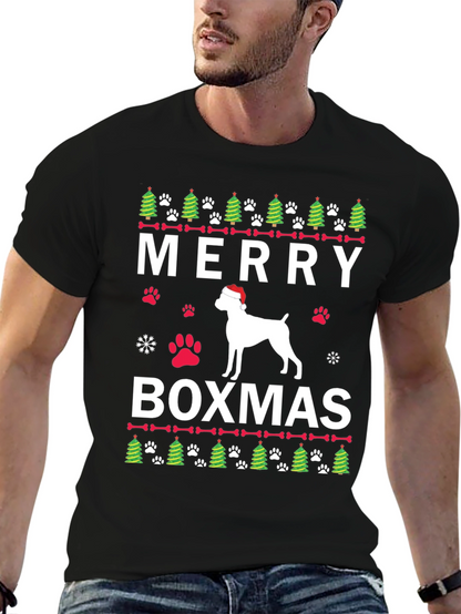 Merry Boxmas Dog Christmas T-Shirt