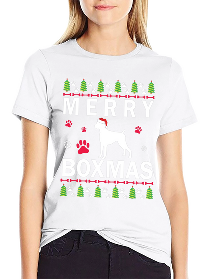 Merry Boxmas Dog Christmas T-Shirt