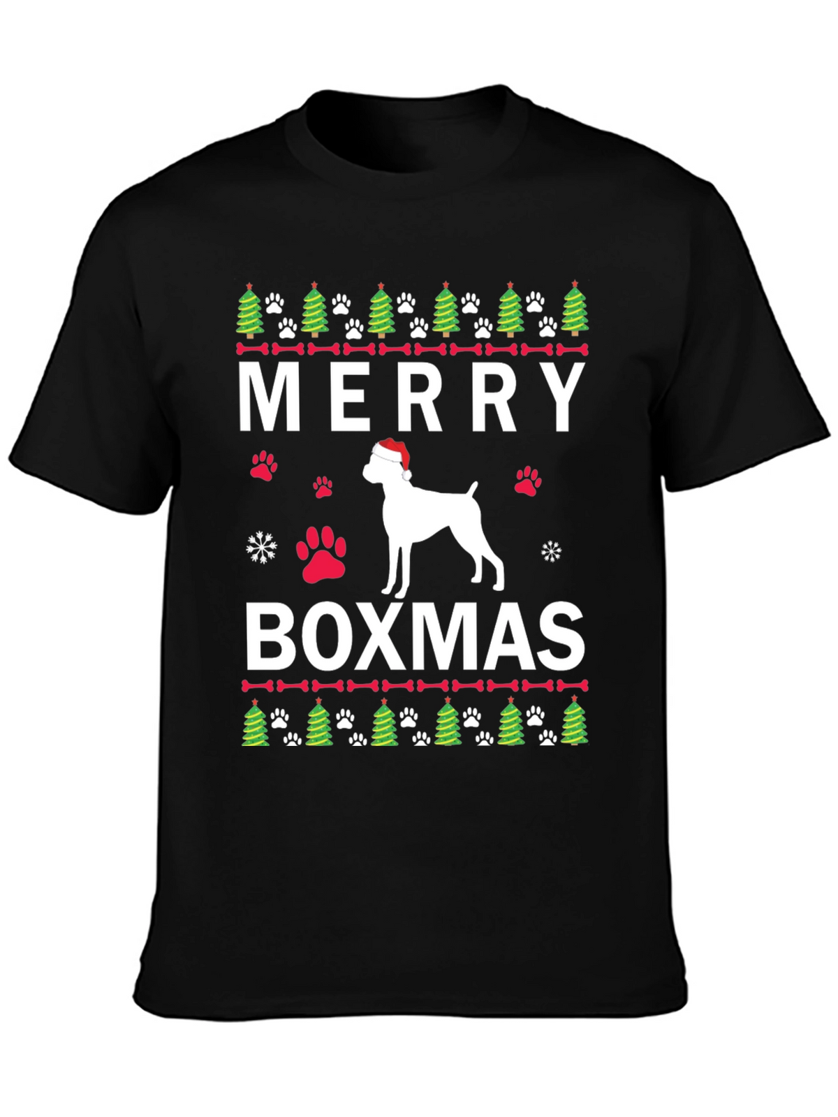 Merry Boxmas Dog Christmas T-Shirt