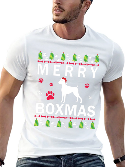 Merry Boxmas Dog Christmas T-Shirt
