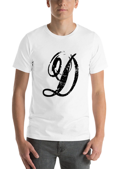 Distressed Letter D Graphic T-Shirt - Black