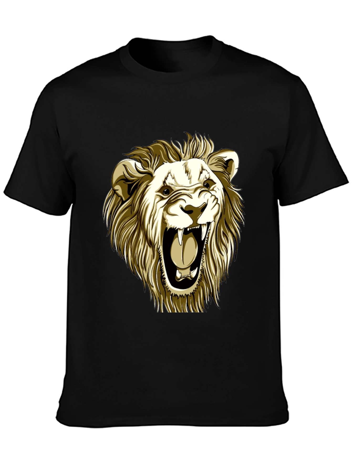 Roaring Lion Graphic Tee - Black Cotton T-Shirt