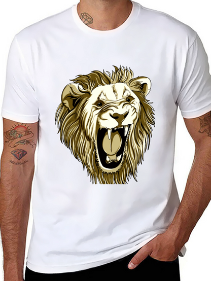 Roaring Lion Graphic Tee - Black Cotton T-Shirt