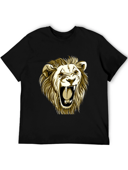 Roaring Lion Graphic Tee - Black Cotton T-Shirt