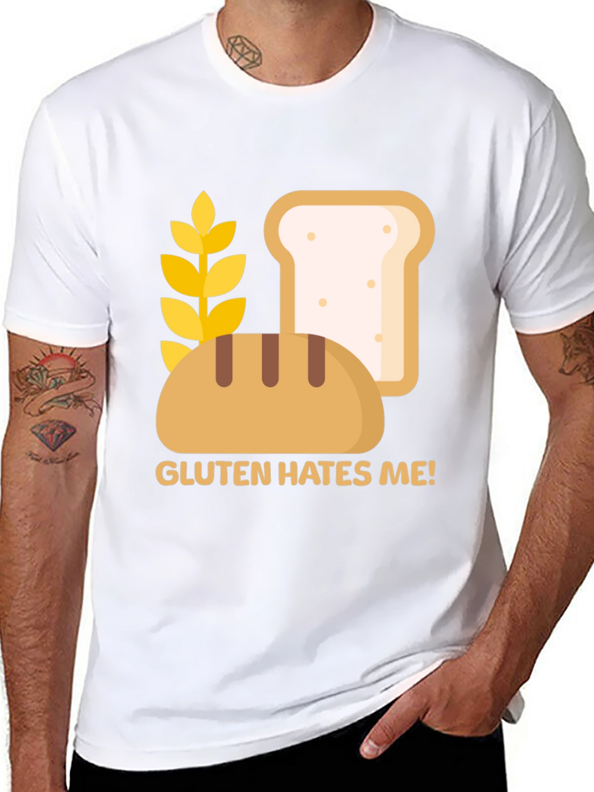 Gluten Hates Me! Graphic T-Shirt
