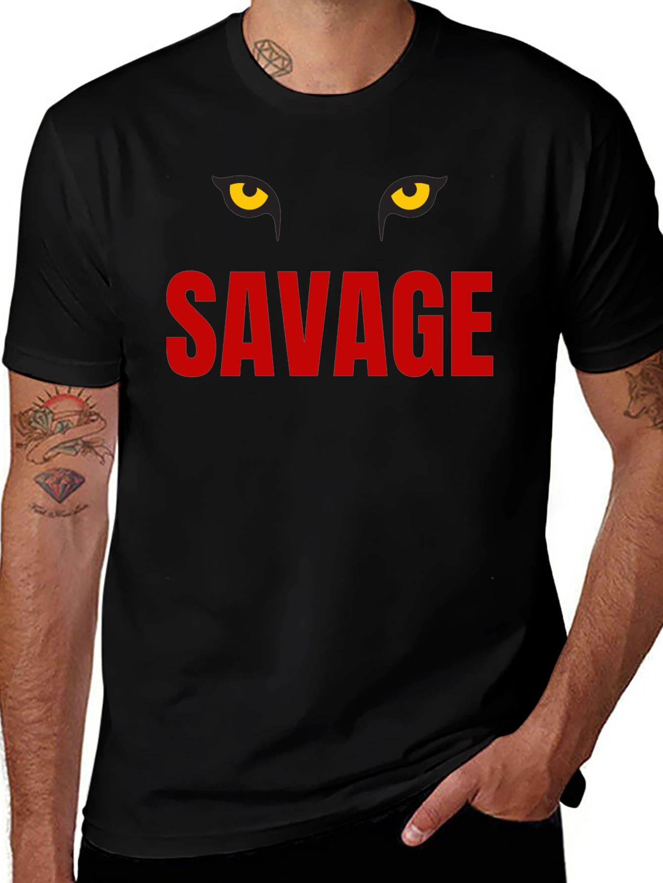 Savage Graphic Print Crew Neck T-Shirt